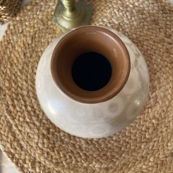 Peru Valeriano Pottery Jacinto Chiroque Chulucanas Ceramic Vase Neutral Circle - Picture 3 of 5